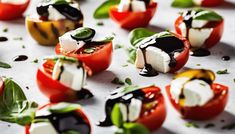 small stuffed tomatoes with mozzarella and basil