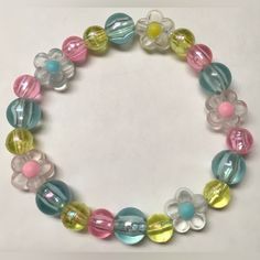 A Gorgeous Combo Of Pink, Yellow, And Blue And Flower Beads That Add An Extra Feminine Touch To This Beauty Approx. 17 Cm In Diameter (Standard Size) Brand New - Never Worn - Specially Handcrafted From A Smoke-Free Home Casual Beaded Bracelets With Round Beads For Spring, Blue Round Beads Bracelet For Spring, Spring Blue Round Beaded Bracelet, Yellow Flower Bracelets For The Beach, Yellow Flower Bracelets For Beach, Multicolor Casual Beaded Bracelets For Spring, Colorful Casual Beaded Bracelets For Spring, Yellow Flower Bracelet For The Beach, Casual Colorful Beaded Bracelets For Spring