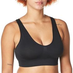 New Product -96% Nylon, 4% Spandex -Imported -Pull-On Closure -Hand Wash Only -Super Soft, All Around Seamless Pullover Bra -Comfortflex Fit Bras 4-Way Stretch Fabric Moves With You -Full Coverage Cups For A Smooth Look -Wide Bottom Band And Straps Complete Your Comfort -Smart Sizes Shape To Fit You Back Yoga, Pretty Bras, Watermelon Red, Floral Bra, Black Lace Bra, Cozy Pullover, Pink Sports Bra, Wireless Bra, 4 Way Stretch Fabric