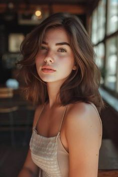 Middle Length Haircut, 60s Inspired Hair, Hair For Round Face Shape, Brown Hair Looks, Hair Secrets, Kids Hair Cuts, Hairdos For Short Hair, Shoulder Length Hair Cuts, Girl Haircuts