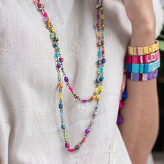 These necklaces were handmade with LOVE in Guerrero and Puebla, Mexico by women artisans from the co-op Flor de Mexico, led by Araceli Flores. The motto behind Flor de Mexico is ‘History Made by Women’—LOVE! The majority of the palm used in these bracelets is collected from communities nestled in the mountains near Atlixtac, Zapotitlan Tablas, Ahuacoutzingo and Copanatoyac. The beads are handcrafted and dyed over 3-5 days in Guerrero and then passed off to the artisans in Puebla who use a needle Belt Jewelry, Bracelets And Necklaces, Clutch Pouch, Women Artisans, Handmade With Love, The Palm, In The Mountains, Bracelet Necklace, Bag Straps