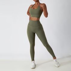 Shop 0 army green bra set / S / China 2 Piece Yoga Suits Yoga Clothes Women High Waist Leggings Zipper Long Sleeves Gym Workout Fitness Clothes Set Running Sportswear Mademoiselle Home Decor Solid Color Yoga Sportswear Sets, Athleisure Yoga Set, Yoga Sportswear Sets, High Stretch Workout Sets, Functional Moisture-wicking Training Set, Functional Moisture-wicking Training Sets, Green Athleisure Sets For Gym, Green Athleisure Workout Sets, Green Athleisure Gym Set