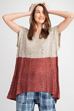 This sweater is so fun. Wear it with a tank or a long sleeved top. This is supposed to be an oversized slouchy fit. Size down if you want a smaller fit. Sweater Tunic, Long Sleeved Top, Hoodie Pullover, Knitted Pullover Sweaters, Tunic Sweater, Hooded Sweater, Wear It, Knit Sweater, Peplum Top