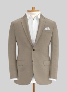 Take an original stance on classic formal wear with our Italian Cotton Zippi jacket. Crafted from cotton, the jacket is perfect for those who wish to bestow a personal touch upon a garment designed for the most formal occasions.  Look features a 2 button jacket with notch lapels, horn brown buttons, single vent and three cuff buttons.  Click 'Customize Now' to modify the look if needed.  Lining: Viscose; Dry Clean. Luxury Tailored Sport Coat With Welt Pockets, Luxury Classic Sport Coat With Stand Collar, Grey Tweed Suit, Herringbone Tweed Jacket, White Linen Suit, Green Velvet Jacket, Peaky Blinders Suit, Grey Wool Suit, Blue Linen Shirt