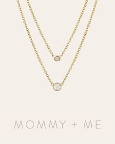 Match your little one with all the love, with these bezel diamond necklaces. Share the love for jewelry with this timeless set. (Sold as pairs) Our pieces are all made with natural, solid gold, meaning they are hypoallergenic and safe for sensitive skin. Small Bezel Diamond Necklace: Length: 16" - 18" adjustable Diamond Carat Weight: Approx. 0.10ctw Size of Bezel: Approx. 3mm Mini Bezel Diamond Necklace: Length: 12" - 14" adjustable Diamond Carat Weight: Approx. 0.03ctw Side of Bezel: Approx. 2m Gold Meaning, Custom Jewelry Box, Bezel Necklace, Diamond Necklaces, Bezel Set Diamond, Diamond Carat, Bezel Diamond, Girls Best Friend, Necklace Length