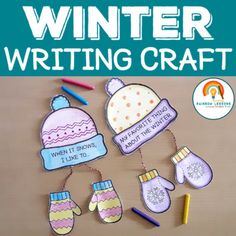 winter writing craft with gloves and mittens