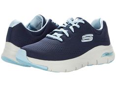 SKECHERS Arch Fit - Big Appeal - Women's Shoes : Navy/Pink : The sporty SKECHERS Arch Fit - Big Appeal sneaker will complement your casual look with a knit fabric upper, woven stability panels, and optimal cushioning. Lace-up construction provides a secure fit. Round toe with sturdy reinforcement. Padded collar and tongue for added comfort. Arch Fit logo accents on instep and midsole side. Removable comfort insole. Soft textile lining. Arch Fit insole system with podiatrist certified arch suppor Functional Lace-up Sneakers With Arch Support, Sporty Lace-up Running Shoes With Arch Support, Casual Running Shoes With Cushioned Footbed And Engineered Mesh, Sporty Running Shoes With Ortholite Insole For Jogging, Comfortable Sporty Sneakers For Light Sports, Comfortable Engineered Mesh Sneakers For Light Sports, Casual Sneakers With Athletic Fit And Engineered Mesh, Athleisure Sneakers With Boost Midsole For Light Sports, Comfortable Athletic Fit Sneakers For Light Sports