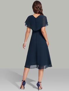 A-Line Wedding Guest Dresses Elegant Dress Semi Formal Tea Length Short Sleeve V Neck Belt / Sash Chiffon with Beading Wedding Guest Dresses Elegant, Dress Semi Formal, Dresses Quinceanera, Semi Formal Dresses, Evening Dresses Cocktail, Wedding Guest Dresses, Dresses Elegant, Wedding Bridesmaid Dresses, Tea Length