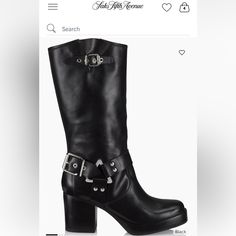 Fabulous. New In Box Get Ready For Fall #15 Leather Boots With Silver Accents And Round Toe, Edgy Silver Leather Boots, Get Ready For Fall, Ready For Fall, Moto Boots, Get Ready, Leather Boots, Black Silver, Size 10