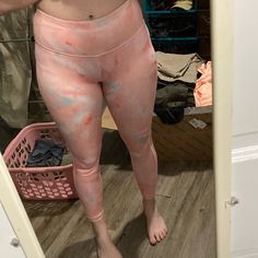 Pink, Blue, And White Cotton Candy Leggings.Nwot. Tags Taken Off To Wash Only. Never Worn, Just To Try On Pink Yoga Pants For Spring Loungewear, Spring Pink Leggings For Loungewear, Pink Spring Leggings For The Gym, Pink Stretch Leggings For Loungewear, Spring Pink Gym Leggings, Pink Gym Leggings For Spring, Pink Spring Gym Leggings, Pink Stretch Yoga Pants For Loungewear, Pink Summer Activewear Long Pants