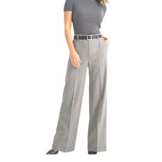 Elevate Your Winter, Fall, Or Spring Wardrobe With These Stylish Ralph Lauren Collection Women's Pants. The Gray Twill Fabric, Pleated Accents, And High-Rise Waist Make These Dress Pants Both Elegant And Comfortable. The Flat Front, Slightly Tapered Leg Style, And Cuffed Hem Add A Touch Of Sophistication To Your Look. These Pants Feature A Zip Closure, Pockets, And Are Made Of 85% Wool, 12% Cashmere, And 3% Elastane. The Pants Have A Regular Fit, Are A Size 6, And Have A 32-Inch Inseam. The Pant Cashmere Wide-leg Work Pants, High Waist Wool Dress Pants For Work, High-waisted Wool Dress Pants For Work, Fitted High Waist Wool Pants, Formal High Waist Wool Wide Leg Pants, Formal High Waist Wide Leg Wool Pants, Formal High Waist Wide Leg Pants, Elegant High Waist Wool Dress Pants, Elegant High-waist Wool Dress Pants