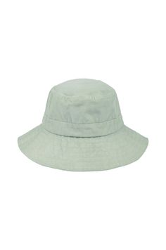 Bronte Bucket Hat - Sage **Organically Plant Dyed** Summer Beach Bucket Hat Washed, Summer Beach Washed Bucket Hat, Casual Solid Sun Hat For Travel, Casual Solid Color Sun Hat For Travel, Solid Color Packable Bucket Hat For Travel, Adjustable Washed Hats For Beach, Beach Hat With Adjustable Washed Look, Casual Sun Hat For Travel, Adjustable Washed Hat For The Beach