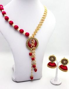 Beautiful & Attractive Silk Thread Jewellery Set.  We Sell Eco Friendly Affordable Handmade Jewellery Specially Designed To Be As Unique As You Are.  * Each Item Is Handmade From Good Quality Silk Thread. *Unique And Beautiful Color Combinations.  *Excellent Gift To Your Beloved One.  Fast Devilry... Multi Color silk thread Necklace for women and girls Silk Thread Necklace, Fabric Jewellery, Thread Necklace, Silk Thread Jewelry, Diy Jewelry Unique, Thread Jewellery, Beautiful Color Combinations, Wedding Jewellery Necklace, Jewellery Set