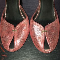 [Fendi] Glitter Red Modern Mary Jane High Heel Shoes With Dust Bag Like New Used For Only Display(You Can See Strap Hole And Heels). Tow Tone Leather. Luxury Glitter Heels With Round Toe, Evening Glitter Heels With Almond Toe, Pink Glitter Heels For Formal Occasions, Formal Pink Glitter Heels, Formal Glitter Leather Heels, Elegant Red Glitter Heels, Red Glitter Heels For Evening, Glitter Leather Heels For Party, Evening Heels With Shimmer And Round Toe