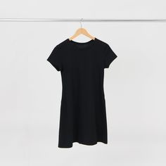 Finally, a t-shirt dress that is comfortable and flattering. Made from lightweight, machine washable, 100% organic cotton. Black T Shirt Dress, Shop Outfits, Minimalist Wardrobe, Dress Sewing, Cool Jackets, Field Jacket, Supply Chain, Black T Shirt, Simple Dresses