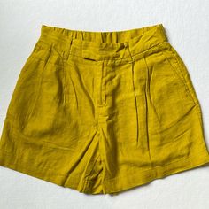 Brand New From Shipment Of New Items Tag Missing A New Day Size 4 Mustard, Green Linen Shorts 55% Linen 45% Rayon Elastic Waistband Back Two Front Pockets Mustard Green, Linen Shorts, A New Day, New Items, New Day, Linen Blend, Mustard, Size 4, Womens Shorts