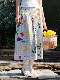 Maeve Midi Skirt - Picnic Alfresco – Lisa Says Gah Lisa Says Gah, Whimsical Fashion, Italian Summer, Denim Accessories, Gingham Print, Sneaker Heels, Drop Waist, Turks And Caicos Islands, Summer Sale