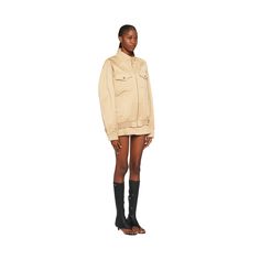 Lined Stand-up collar Long sleeves Buttoned cuffs Zipper closure Vertical pockets Embroidered logo Miu Miu Long-sleeved Outerwear With Pockets, Miu Miu Long Sleeve Outerwear With Pockets, Miu Miu Winter Workwear Outerwear, Miu Miu Outerwear For Fall, Miu Miu Fall Outerwear, Miu Miu Spring Workwear Outerwear, Miu Miu Spring Outerwear For Work, Spring Miu Miu Outerwear For Work, Chic Miu Miu Outerwear For Work