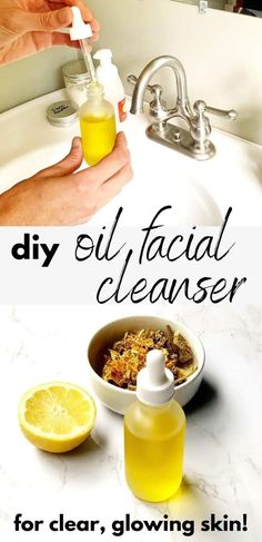 Oil Cleanser Recipe, Facial Cleanser Recipe, Cleanser Recipe, Oil Face Cleanser, Diy Facial Cleanser, Oil Face Wash, Diy Face Wash, Natural Facial Cleanser, Oil Cleansing Method