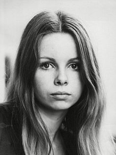 black and white photograph of a woman with long hair