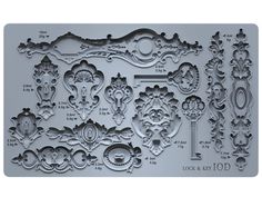 a cookie sheet with an ornate design on the front and back of it, which is cut