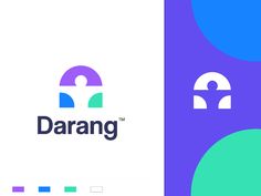 the logo for darang is shown in two different colors