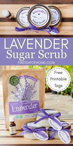 lavender sugar scrub is the perfect gift for someone who likes to use it in their home