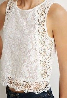 Pretty Blouses, Fashion Attire, Lace Fashion, Fall Fashion Outfits, White Fashion, Lace Blouse