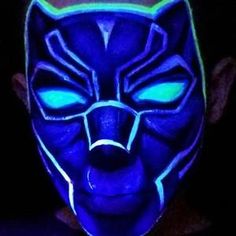 Black Panther Design, Uv Party, Panther Design, The Black Panther, Face Art