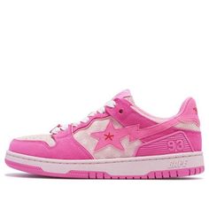 (WMNS) A BATHING APE Sk8 Sta 'Pink' SN0097X Bapesta Shoes, Sk8 Sta, Pink Sneakers, Bathing Ape, A Bathing Ape, Cute Sweaters, Stylish Sneakers, Cute Shoes, Perfect Pair