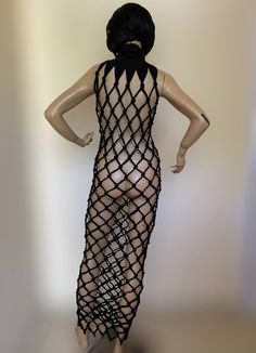 "Sleeveless black fish net mesh top - dress with turtle neck. It is comfortable and stretched. Can be dressed with your favorite sleeves or sleeveless tank dress or tank top,with leggings or jeans. SIZE CHART SIZE S - US 6, UK 8, EU 36 bust: bust around 34.5\"/90cm Waist: waist around 27.5\"/70cm Hips: hips around 34.5\"/90cm SIZE M - US 8, UK 10, EU 38 bust: bust around 37.5\"/95cm Waist: waist around 29.5\"/75cm Hips: hips around 37.5\"/95cm SIZE L - US 10, UK 12, EU 40 bust: bust around 39.5\ Sleeveless Stretch Mesh Dress For Beach, Black Fishnet Dress For Night Out, Black Fishnet Party Dress, Party Mesh Fishnet Dress, Black Stretch Dress For Festival, Black Sleeveless Mesh Dress, Sleeveless Black Mesh Dress, Summer Fitted Fishnet Mesh Dress, Black Mesh Beach Dress