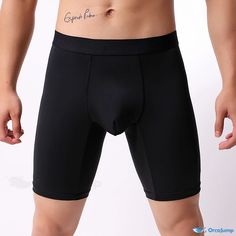 Orcajump - Invisible Seamless Mens Boxer Briefs with Breathable Fabric and Comfortable Fit Functional Black Multi-pack Boxer Briefs, Functional Black Boxer Briefs Multi-pack, Black Stretch Anti-odor Boxer Briefs, Black Micro-elastic Multi-pack Boxer Briefs, Functional Black Moisture-wicking Boxer Briefs, Black Breathable Boxer Briefs, Compressive Black Boxer Briefs Multi-pack, Compressive Black Boxer Briefs With Light Support, Black Compression Boxer Briefs Multi-pack