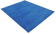 a blue rug on a white background