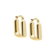 14K Gold Solid Elongated Square Hoop Earring 14K - Adina's Jewels Square Hoop Earrings, 50th Gifts, Cleaning Kit, Gold Hoop, Square Shape, Gold Style, Quality Jewelry, Eden, Diamond Jewelry