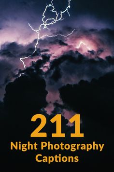 the cover of 21st night photography captions, with lightning in the sky and clouds