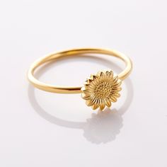 Sunflower Ring - Nominal Stone Rings Women, Delicate Gold Bracelet, Gold House, Gold Finger Rings, Gold Jewellry, Gold Earrings Models, Fancy Jewelry Necklace, Sunflower Ring, Sunflower Jewelry