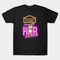 a black t - shirt with the words five nights at friday's happy hour