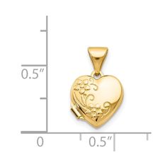 14k Yellow Gold Floral Heart Photo Pendant Charm Locket Chain Necklace That Holds Pictures Fine Jewelry Gifts For Women For Her Locket Necklaces IceCarats.com Designer Jewelry Gift USA Picture Pendant, Yellow Tone, Photo Locket Necklace, Photo Pendant, Floral Heart, Locket Charms, 14k Gold Necklace, Photo Locket, Photo Heart