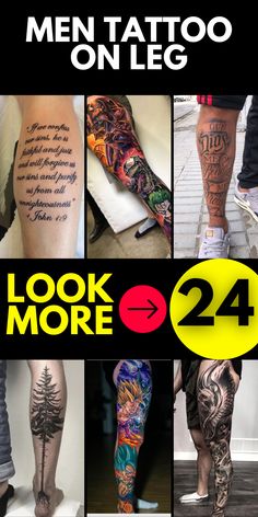 the cover of men tattoo on leg looks more 24 than it is in this poster