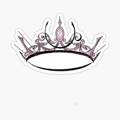 a drawing of a tiara sticker on a white background with space for text