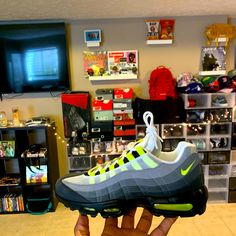 Black Neon Yellow And Graphite Air Max 95 Og. Classic 90s Nike Air Max. Suede And Mesh Upper Neon Air Bubbles Around The Shoe. Great Deal, Shoes Are Sold Out Everywhere. Casual Custom Sneakers In Neon Yellow With Boost Midsole, Neon Yellow Sporty Sneakers With Air Cushioning, Sporty Neon Yellow Sneakers With Air Cushioning, Neon Round Toe Sneakers For Streetwear, Nike Sporty Sneakers In Neon Yellow, Nike Sporty Neon Yellow Sneakers, Nike Casual Custom Sneakers In Neon Yellow, Nike Custom Sneakers In Neon Yellow For Streetwear, Nike Neon Yellow Sneakers For Streetwear