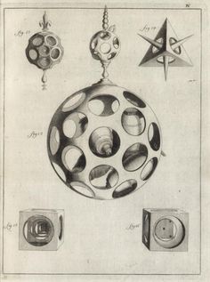 this is an image of a drawing of different objects in black and white, including a circular ornament