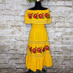 Chiapas Dress Camelia Mexican Boutique, Mexican Embroidered Skirt, Modern Mexican Dress Embroidery, Embroidered Mexican Top, Traditional Cotton Embroidered Fiesta Dress, Gauze Dress, Mexican Dresses, Lace Midi, Crochet Details