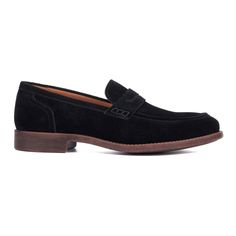 Elevate your style with the Harry penny loafer, crafted for confidence. Its luxurious genuine suede upper and elegant silhouette ensure a sophisticated impression. The antique-inspired outsole adds vintage flair, enhancing its timeless appeal. Perfect for daily wear, the Harry penny loafer blends classic charm with modern comfort, making it an essential addition to your wardrobe for any occasion. Business Black Suede Loafers, Classic Black Suede Dress Shoes, Classic Black Suede Oxfords, Classic Black Suede Moccasins, Classic Monk Strap Shoes With Suede Lining, Classic Black Moccasins With Suede Lining, Black Business Shoes With Suede Lining, Black Suede Wingtip Loafers, Classic Formal Suede Monk Strap Shoes