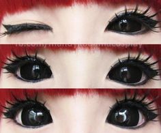 Kazzue Black Sclera Lens Sabretooth/Blackout/Black with Prescription-UNIQSO Sclera Contacts, Black Sclera, Cosplay Contacts, Halloween Clown, Circle Lenses, Sfx Makeup, Arte Inspo, Foto Art, Dessin Adorable