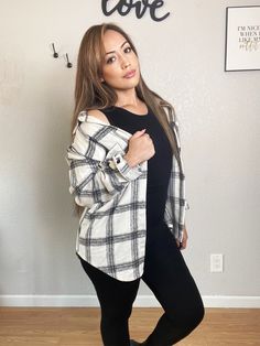 The Best Flannel is the perfect flannel you didn’t even know you needed. Let me tell you though that you will love it. It’s an oversized fit that is easily paired with leggings, jeans, even dresses or shorts. The material is a thick cotton so you know you are getting a piece that will last through the seasons. The styling options are endless, dress it up or dress it down. Make it into your own style. Open Front Button Down Long Oversized Fit Good Quality Material Oversized Fall Flannel Shirt For Everyday, Oversized Flannel Shirt For Everyday Fall Wear, Oversized Black Flannel Shirt For Fall, Oversized Black Flannel Top, Trendy Black Flannel Top, Plaid Flannel Shirt For Fall Day Out, Oversized Black Flannel Shirt For Winter, Black Shacket For Everyday Fall Use, Black Everyday Shacket For Fall