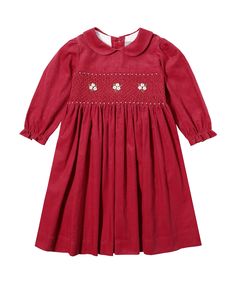 Style #PS-B355 Made with 100% Cotton Fall Cotton Smocked Back Dress, Fall Cotton Smocked Dress, Long Sleeve Cotton Smocked Dress For Fall, Long Sleeve Cotton Smocked Dress With Smocked Cuffs, Peter Pan Collar Dress, Corduroy Dress, Smocked Dress, Toddler Clothes, Pan Collar