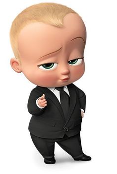 a cartoon baby in a suit and tie