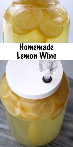 a jar filled with lemons sitting on top of a wooden table