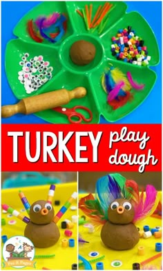 the turkey play dough has been made with construction materials